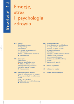Rozdział 1 3 Emocje, stres i psychologia zdrowia