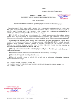UCHWAŁA NR Vf...../2015 P "I ` zw W RADY POWIATU