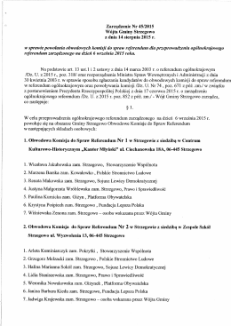 Zarządzenie Nr 45/2015 Wójta Gminy Strzegowo z dnia 14 sierpnia