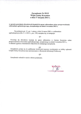 Zarządzenie Nr 59/15 Wójta Gminy Korytnica