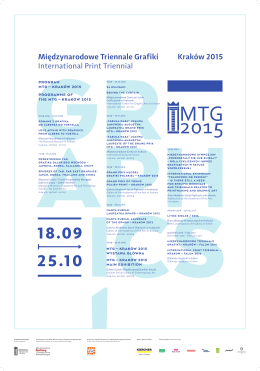 Program mTg — KraKów 2015 Programme of The mTg — KraKow