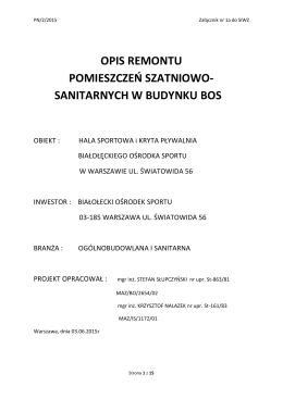PN/2/2015 Zal. nr 1a do SIWZ Opis remontu