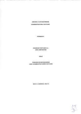 Umowa o ustanowienie administratora zastawu