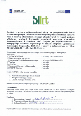 Informacja o wyborze najkorzystniejszej oferty