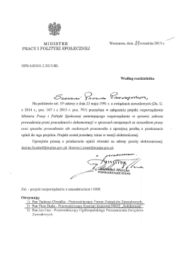 PRACY I POLITYKI SPOŁECZNEJ
