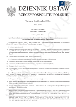 Rozporządzenie ministra finansów z dnia 18 grudnia 2015 r.