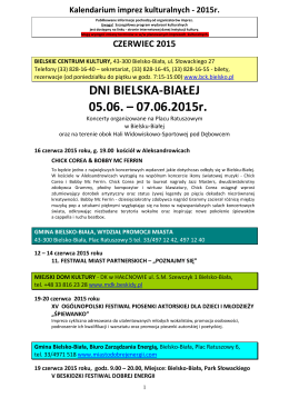 DNI BIELSKA-BIAŁEJ 05.06. – 07.06.2015r.