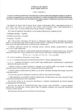 ustalenia tygodniowego obowiązkowego wymiaru godzin