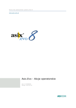 Asix.Evo - Akcje operatorskie