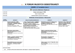 x forum młodych bibiotekarzy - Stowarzyszenie Bibliotekarzy Polskich
