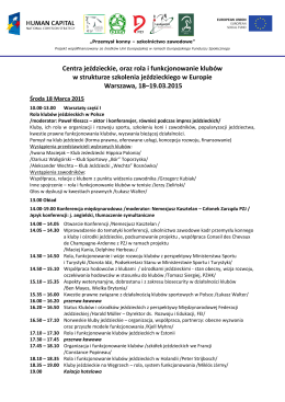 Program konferencji - Polski Związek Jeździecki