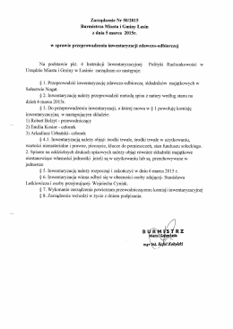 50/2015 w sprawie w sprawie przeprowadzenia inwentaryzacji
