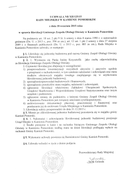UCHWAŁA NR XII/125/15 RADY MIEJSKIEJ W KAMIENIU