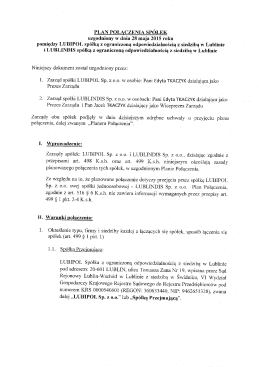 Planu Połączenia Spółek
