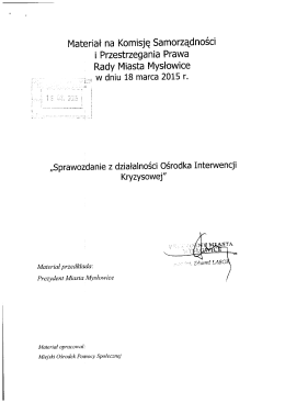 sprawozdanie z działalności Ośrodka Interwencji