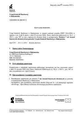 Zapytanie ofertowe - Urząd Kontroli Skarbowej w Białymstoku