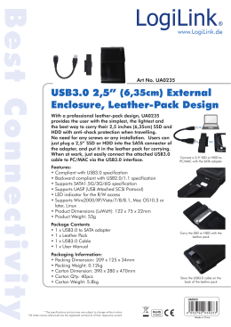 USB3.0 2,5” (6,35cm) External Enclosure, Leather-Pack