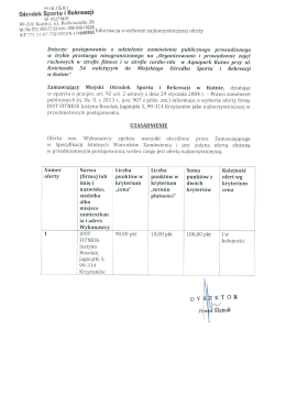 Informacja o wyborze najkorzystniejszej oferty