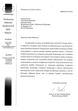 odpowiedź-projekt rozporządzenia MNiSW w sprawie sposobu
