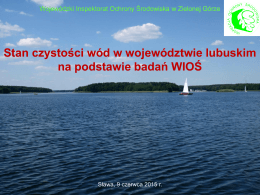 Stan jakości wód - Wojewódzki Inspektorat Ochrony Środowiska w