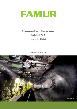 Sprawozdanie Finansowe FAMUR S.A. za rok 2014