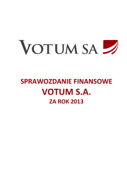 Sprawozdanie finansowe VOTUM S.A.