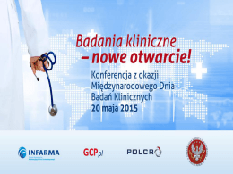 dr Maciej Siński - Badania Kliniczne w Polsce