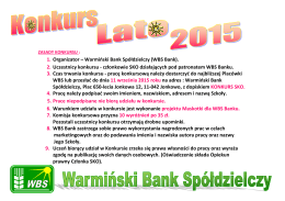 Lato 2015 konkurs SKO - Warmiński Bank Spółdzielczy
