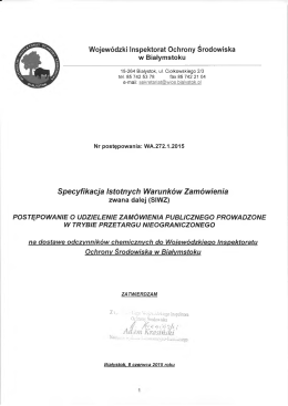 SIWZ - Wojewódzki Inspektorat Ochrony Środowiska w Białymstoku