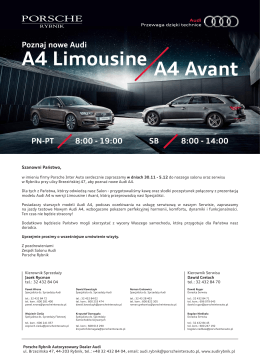 Poznaj nowe Audi A4 LimousineA4 Avant
