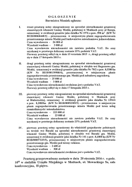 Burmistrz Moniek ogłasza