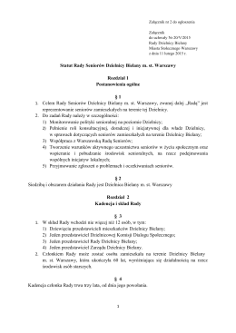 Statut Rady Seniorów Dzielnicy Bielany m. st. Warszawy Rozdział 1