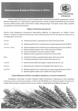 Statystyczne Badania Rolnicze w 2016 r. - Jerzmanowice