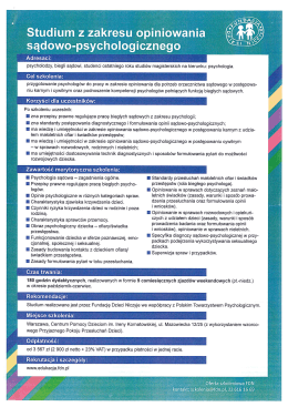 Studium z zakresu opiniowania sądowo