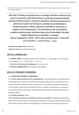 Wrocław: Przetarg nieograniczony na usługę hotelowo