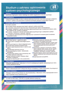 Studium z zakresu opiniowania sądowo