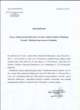 Znak: MZOS/966/2015 Końskie 14.12.2015