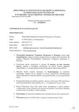 SPECYFIKACJA ISTOTNYCH WARUNK&Oacute;W ZAM&Oacute;WIENIA