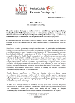 apel pacjent&oacute;w chorych na mielofibrozę