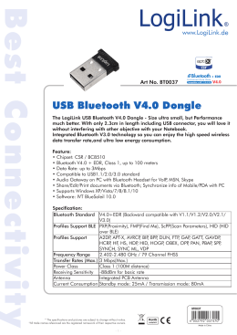 USB Bluetooth V4.0 Dongle
