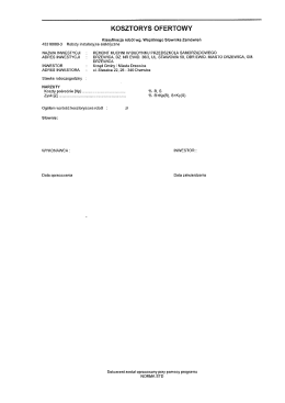 KOSZTORYS OFERTOWY - Gmina i Miasto Drzewica