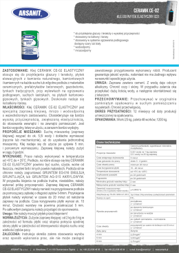 ZASTOSOWANIE: Klej CERAMIK CE-02 ELASTYCZNY