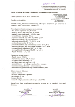 Opis techniczy do obsługi i eksploatacji zbiornika