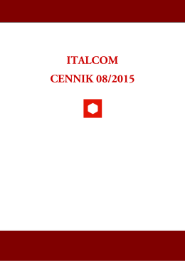 ITALCOM CENNIK 08/2015