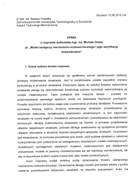 dr hab. inż. Bartosz Powałka, prof. ZUT