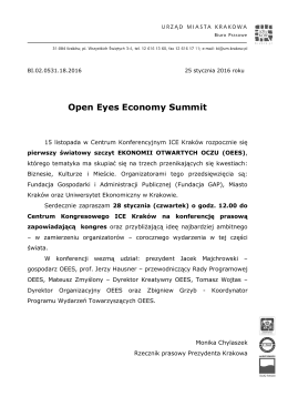 Open Eyes Economy Summit - Uniwersytet Ekonomiczny w Krakowie