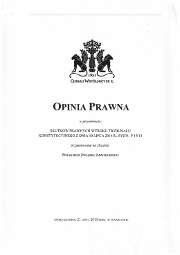 Opinia - POLSKI ZWIĄZEK ŁOWIECKI Zarząd Okręgowy w Rzeszowie