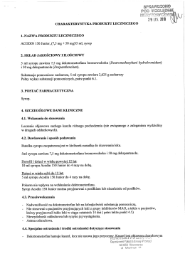 Charakterystyka Produktu Leczniczego - Acodin 150 Junior