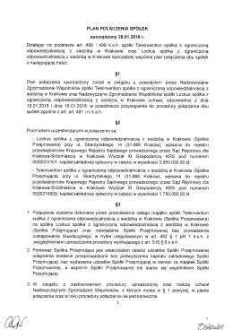 Plan Połączenia Lockus Sp. z o.o.
