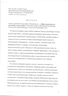 Prof. Dr hab. Czesław Nosal - Instytut Psychologii Uniwersytetu